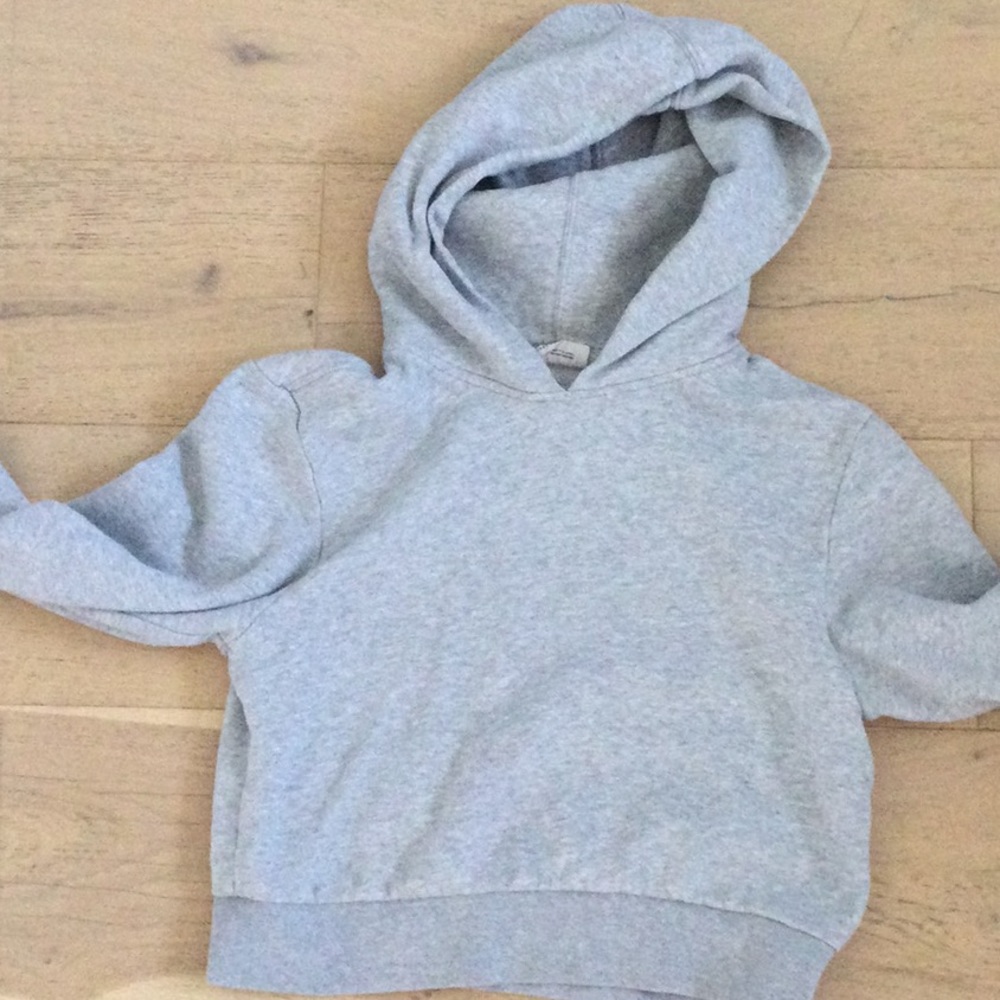 Girls Gray Crop Hoodie